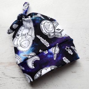 NEW Double Top Knot Beanie - AstroCats - 0-6 mo.